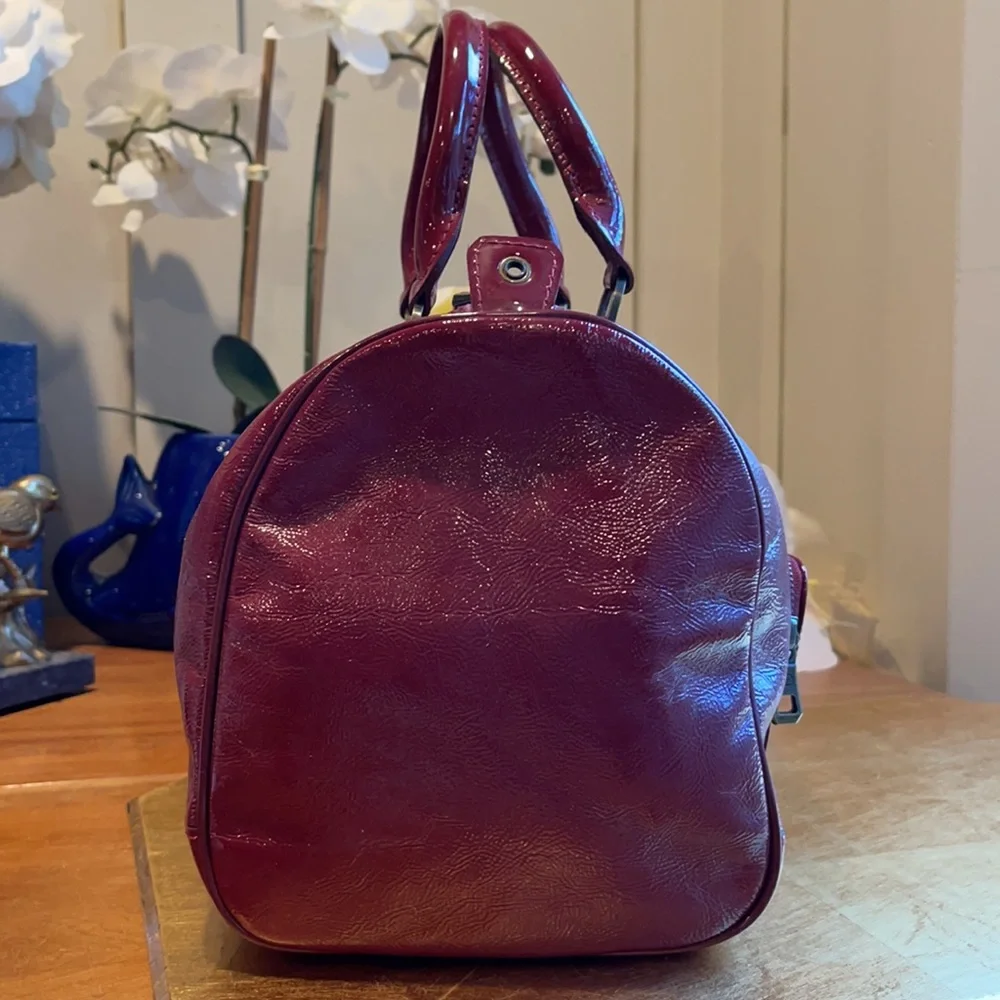 Longchamp Legende Top Handle Boston Bag Satchel in Red Verni Patent Leather